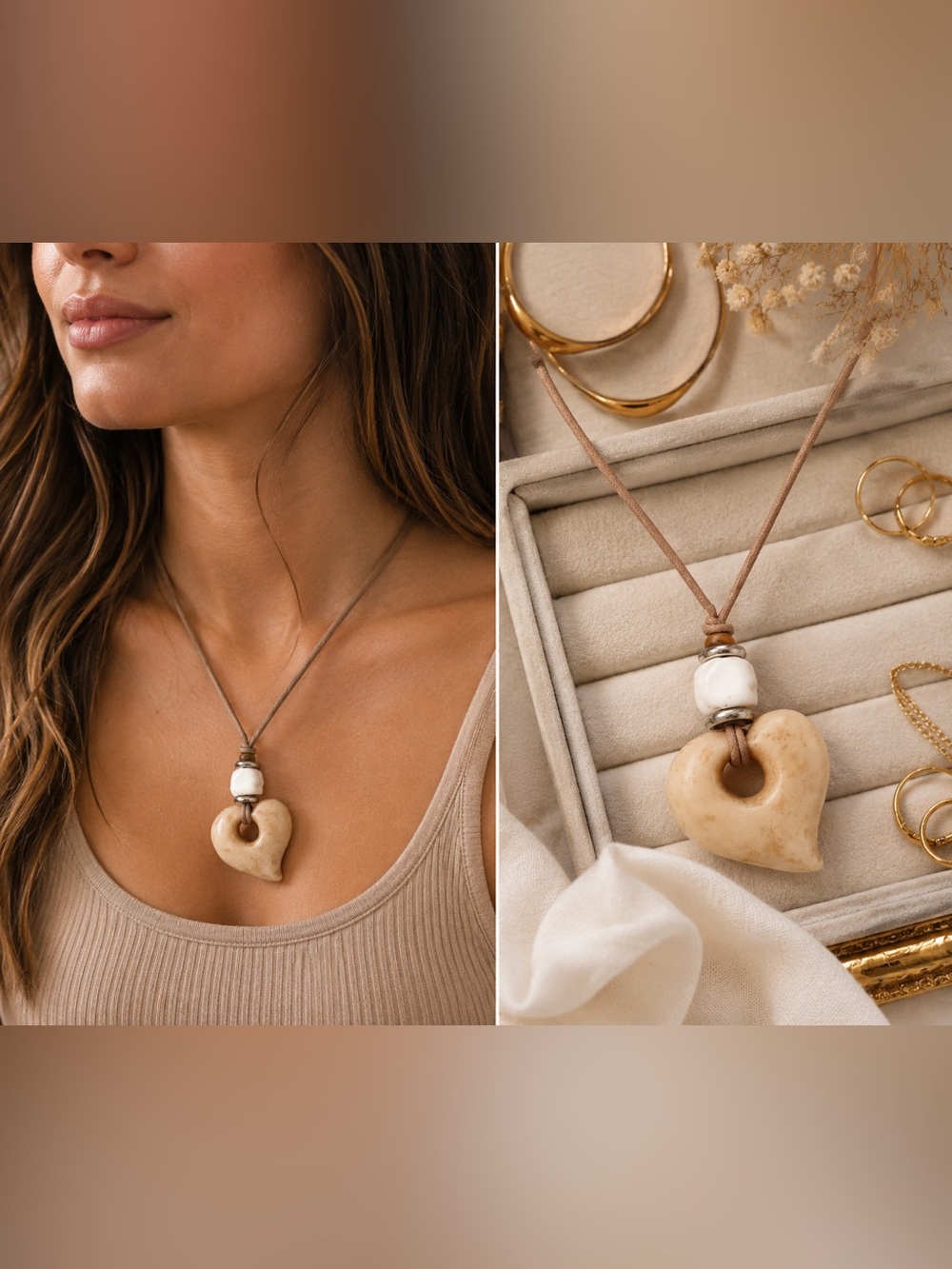 Chunky Boho Heart Statement Necklace | Artisan Soul Jewelry